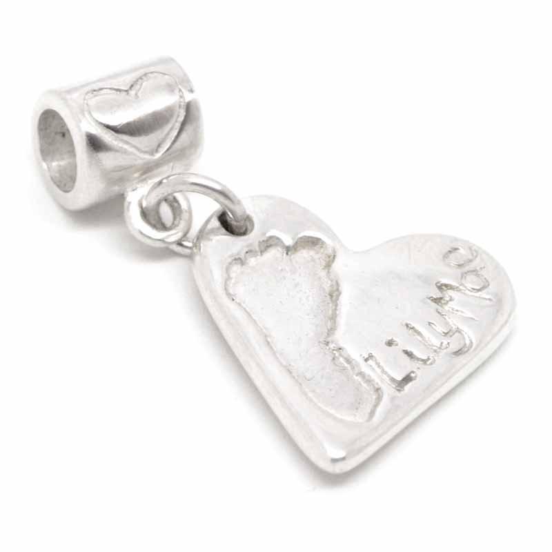 Print Jewellery - Gold Footprint Heart Charm