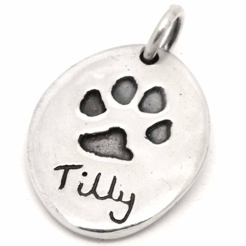 Print Jewellery - Paw Print Oval Keyring