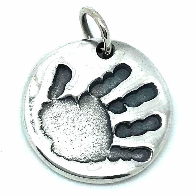 Handprint Disc Pendant Sterling silver – Perfectcharm