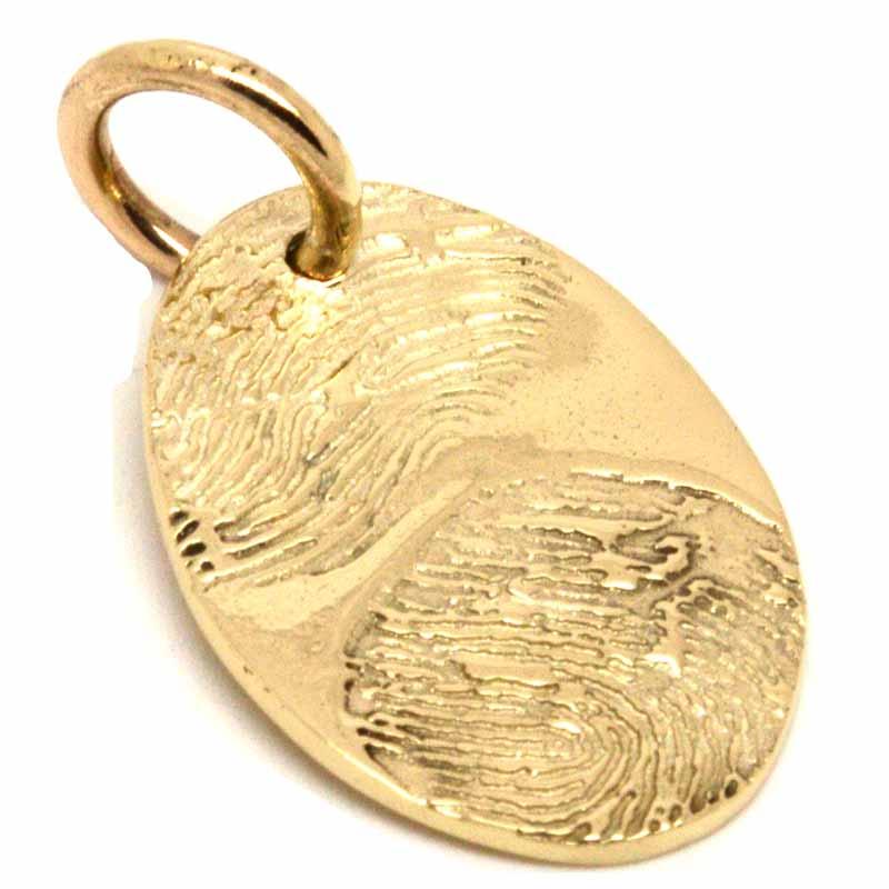 Print Jewellery - Silver Oval Fingerprint Pendant From Ink Print