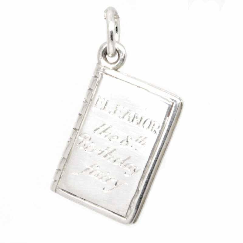 Stock - Silver Book Charm On Carrier Bead