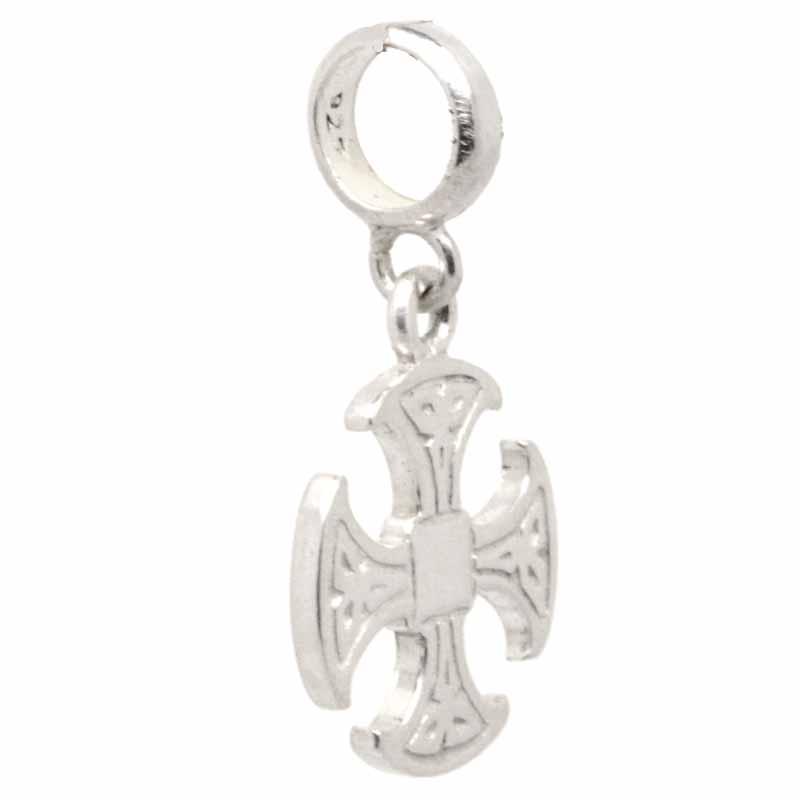 Stock - Silver Canterbury Cross Charm