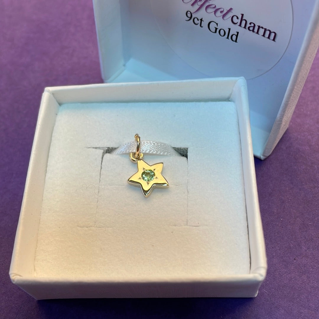 9ct Yellow Gold Birthstone Star Charm