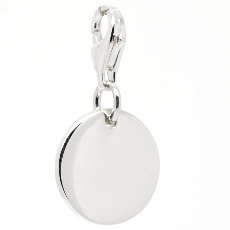 Silver Disc Tag Charm