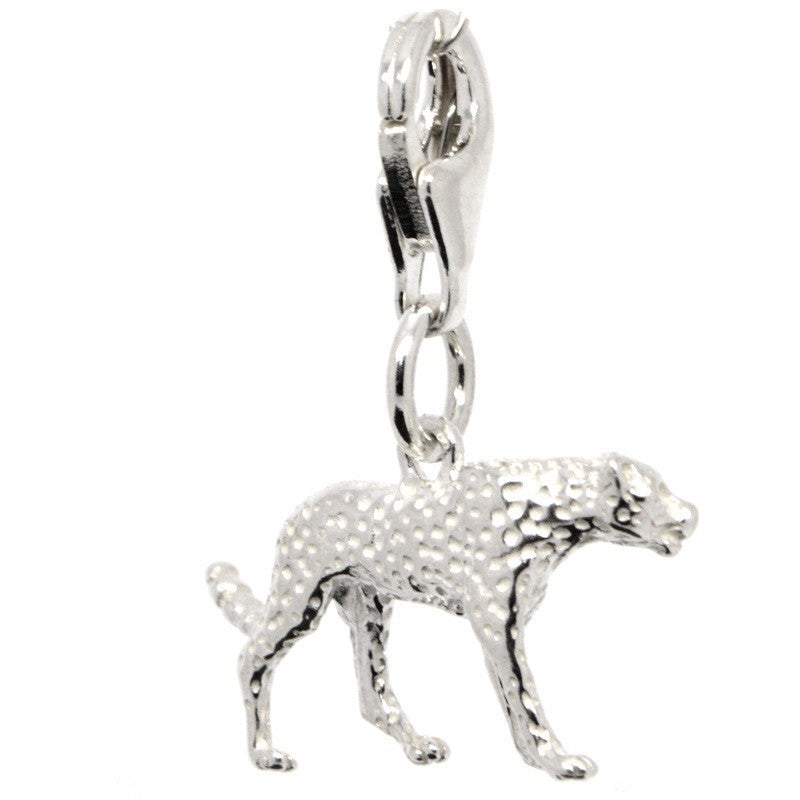 Silver Pewter Cheetah Charms, Tiger Charm, Big Cat Charm For