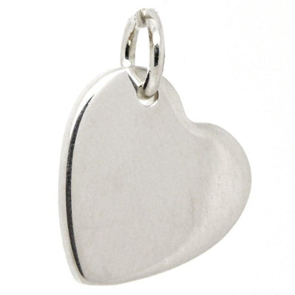 Charm - Engraved Silver Heart Tag Charm