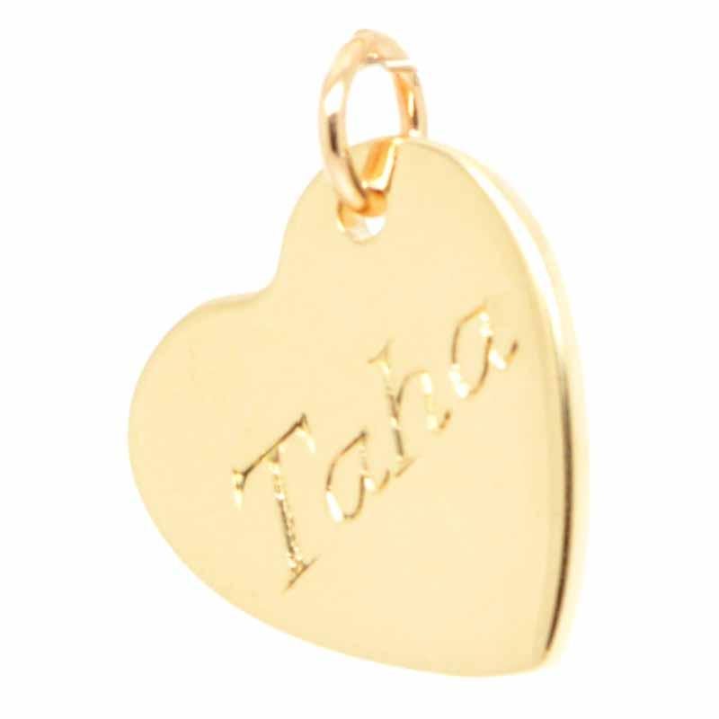 Charm - Engraved Silver Heart Tag Charm