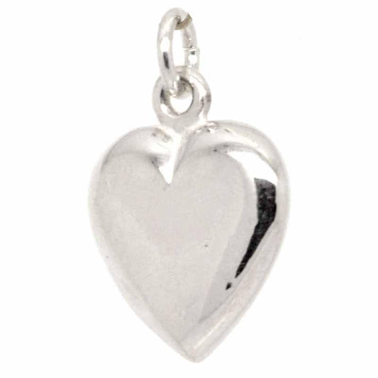 Charm - Engraved Silver Large Heart Charm