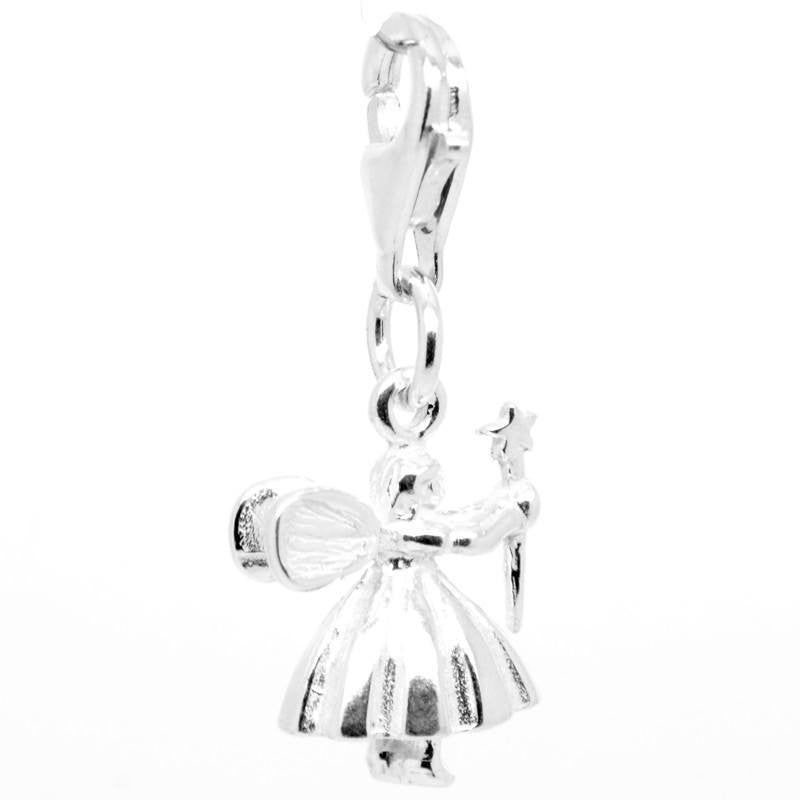 Fairy Godmother charm Silver Clip on clasp and carrier bead Perfectcharm