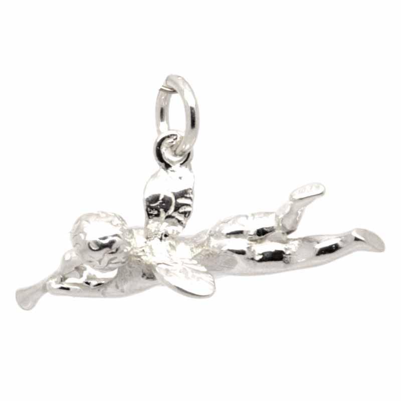 Charm - Gold Cherub Herald With Trumpet Charm