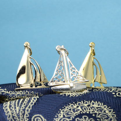 Charm - Gold Sailing Boat Yacht Charm