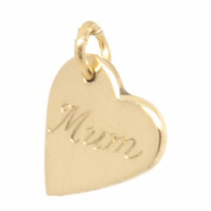 Charm - Gold Small Heart Tag Charm