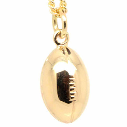 Charm - Gold Solid Rugby Ball Charm