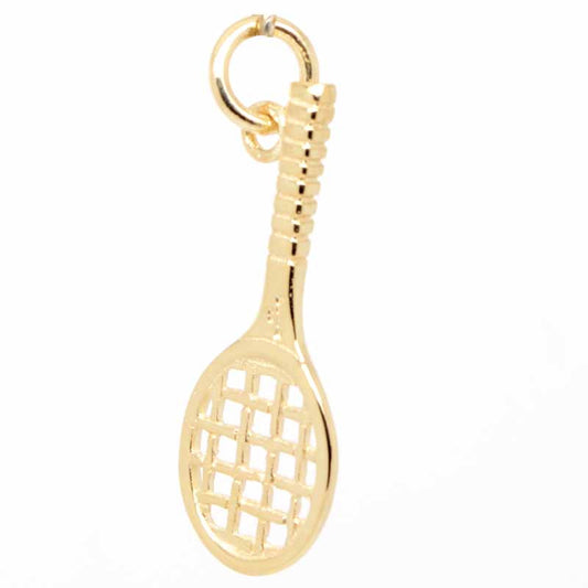 Gold Tennis Racquet Charm - Perfectcharm - 1