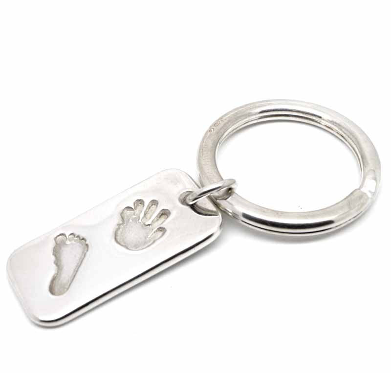 Handprint and Footprint Key Fob and Key Ring - Perfectcharm