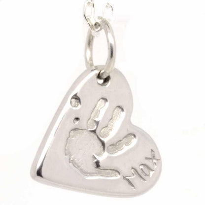 Charm - Handprint Heart Charm Or Necklace Pendant