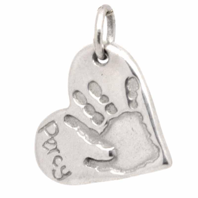 Charm - Handprint Heart Charm Or Necklace Pendant