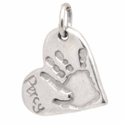 Charm - Handprint Heart Charm Or Necklace Pendant