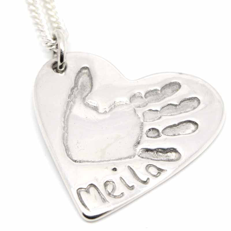 Handprint Heart Necklace Pendant - Perfectcharm - 1