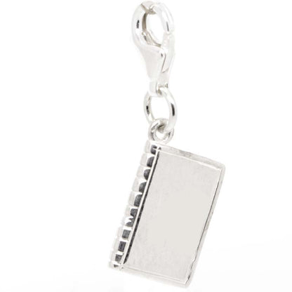 Silver Book Charm with clip on clasp - Perfectcharm - 1