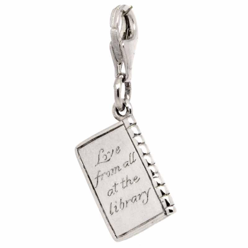 Charm - Silver Book Charm With Clip On Clasp