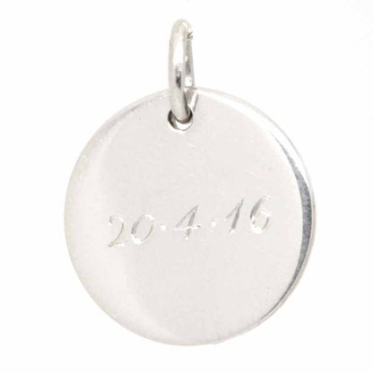 Silver Disc Tag Charm - Perfectcharm - 2