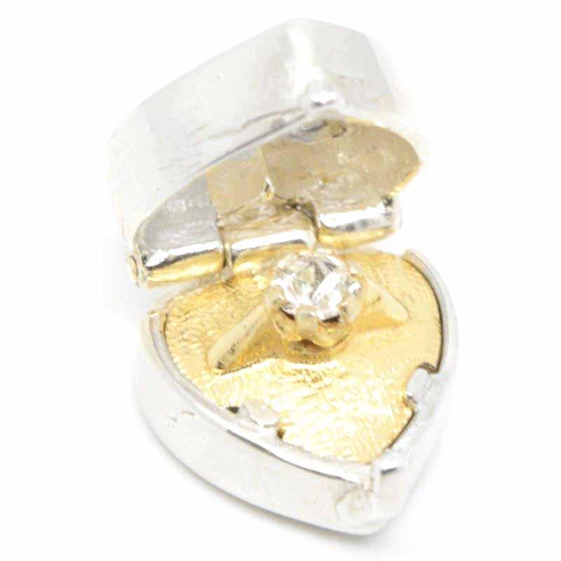 Charm - Silver Heart-Shaped-Ring Box Charm