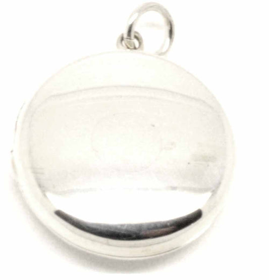 Charm - Silver Locket Disc Shaped