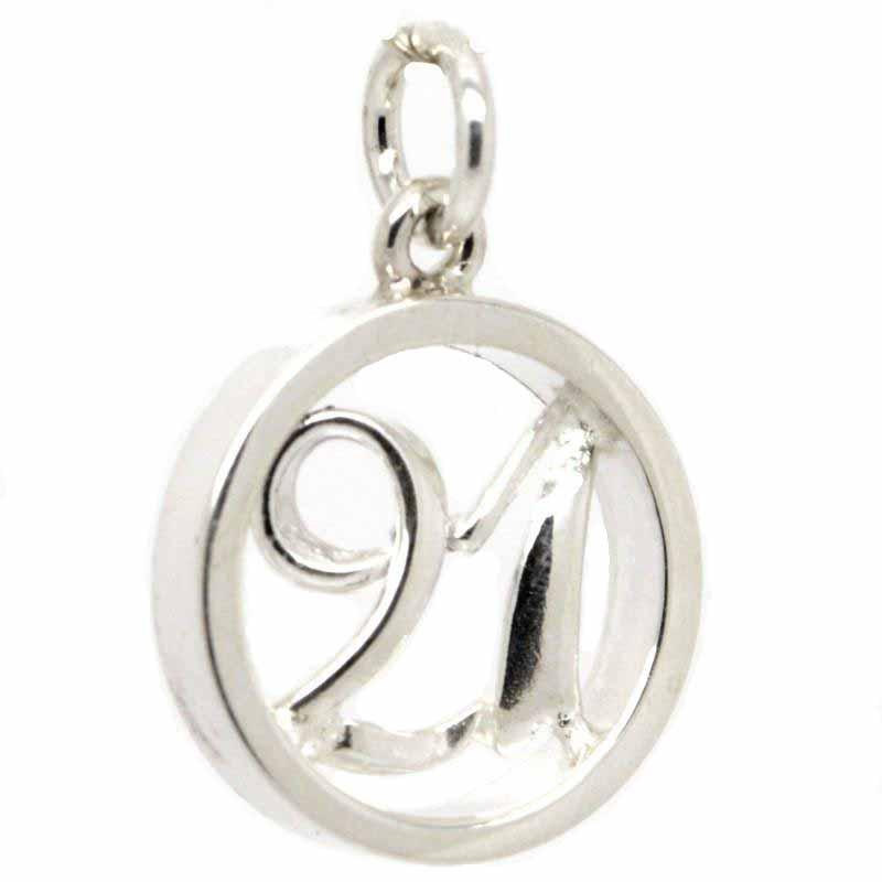 Charm - Silver Number 21 In Ring Charm