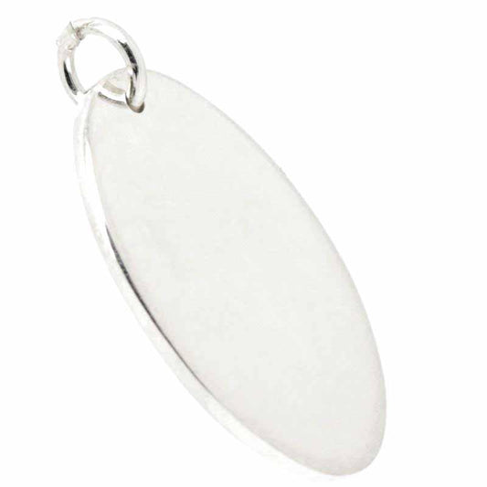 Charm - Silver Oval Tag Charm