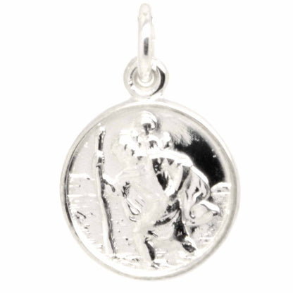 Charm - Silver Small Round St Christopher Charm