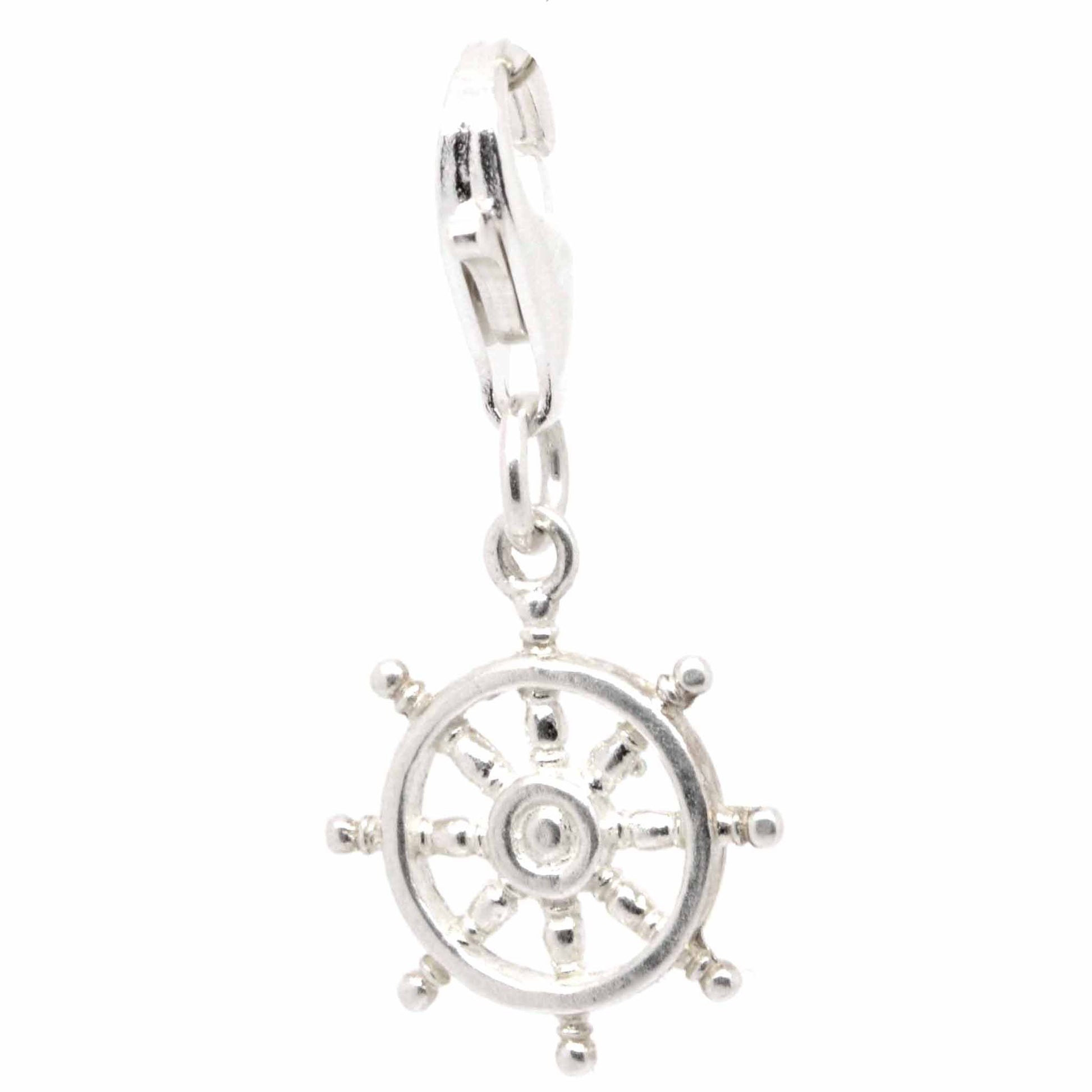 Charm - Silver Small Ship Wheel Charm