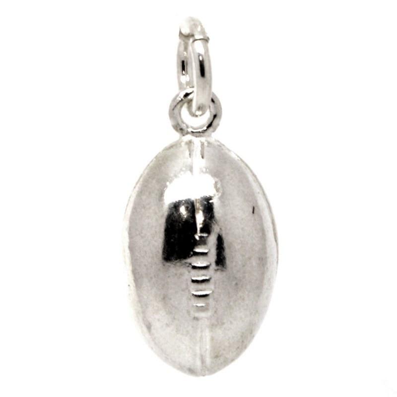 Charm - Silver Solid Rugby Ball Charm