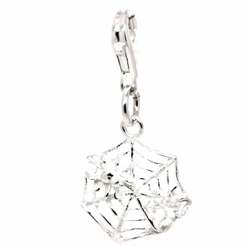 Charm - Silver Spider Web Charm