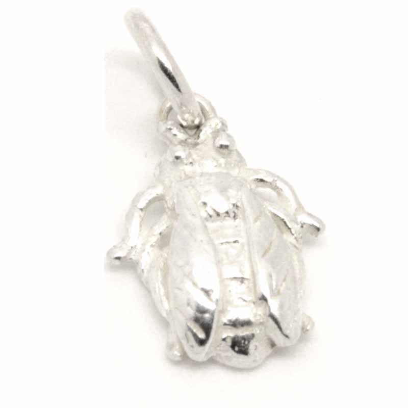 Charm - Silver Worker Bee Charm Small Wings Closed