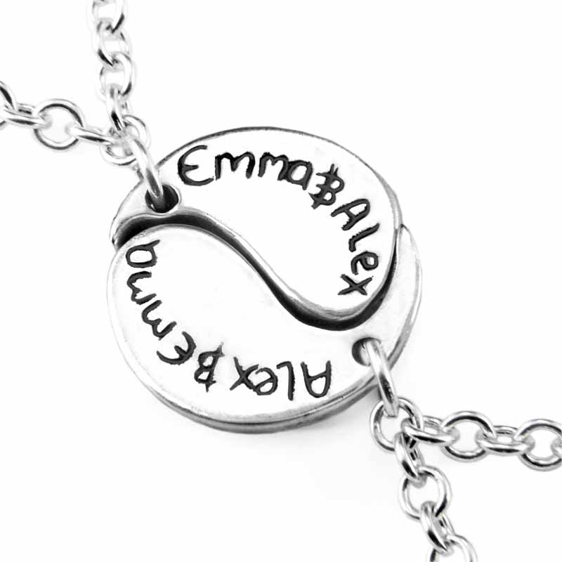 Yin Yan Pair of Fingerprint charms for friendship, twins or soulmates. - Perfectcharm - 2