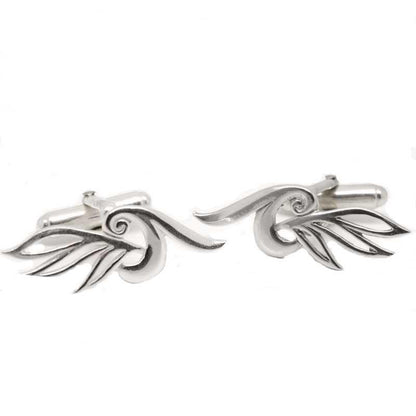 Cufflinks - Ladies Large Leaf Swirl Cufflinks