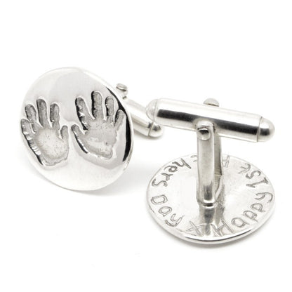 Round Handprint and Footprint Cufflinks - Perfectcharm - 2