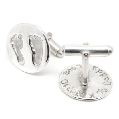 Round Handprint and Footprint Cufflinks - Perfectcharm - 3