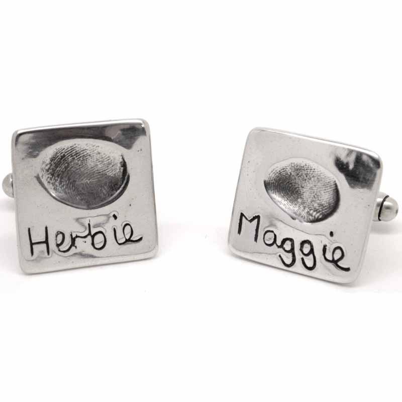 Cufflinks - Square Fingerprint Cufflinks