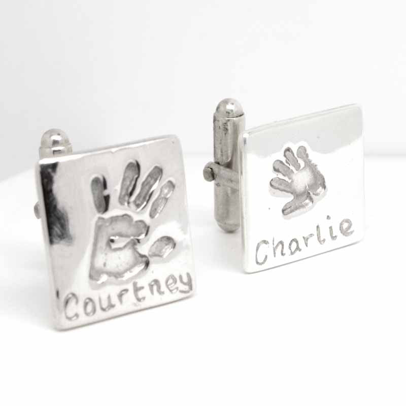 Square Handprint Cufflinks - Perfectcharm