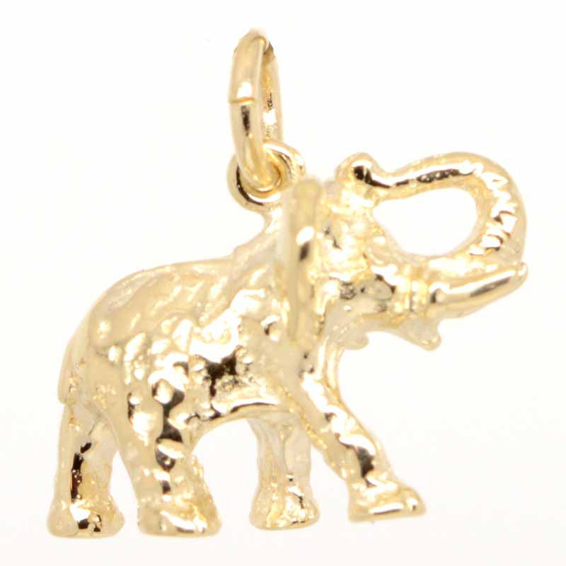 Gold African Elephant Charm - Perfectcharm - 1