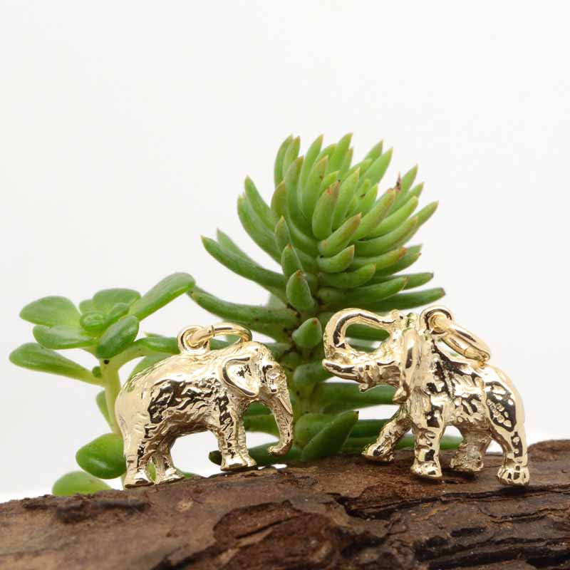 Gold African Elephant Charm - Perfectcharm - 3