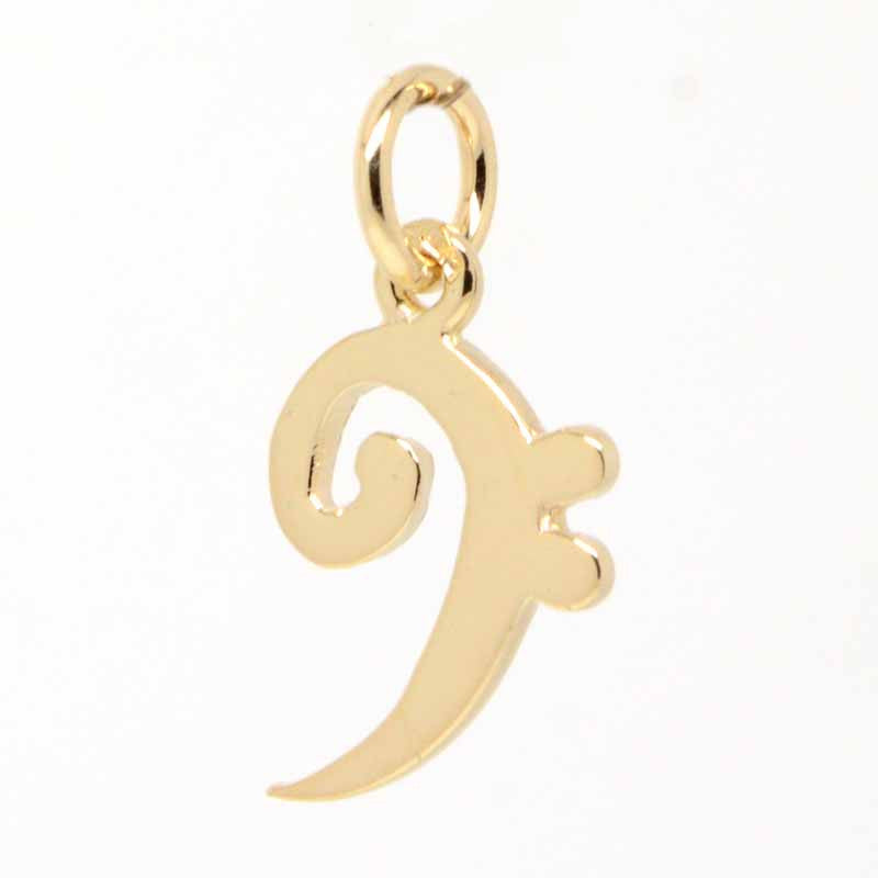 Gold Bass Clef Musical Note Charm - Perfectcharm - 1