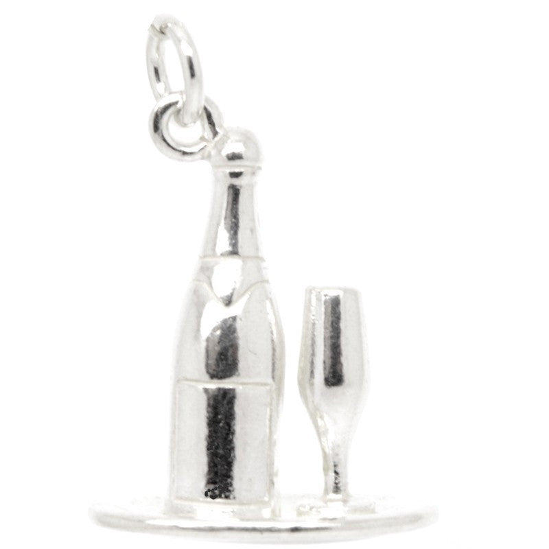 Gold Champagne and Glasses Charm - Perfectcharm - 3