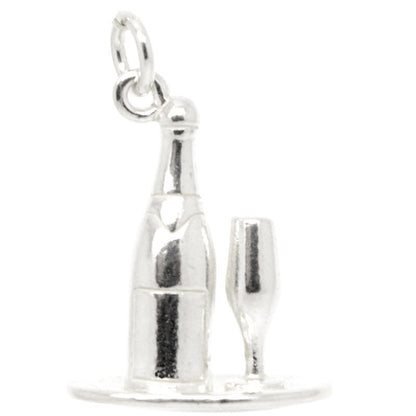 Gold Champagne and Glasses Charm - Perfectcharm - 3
