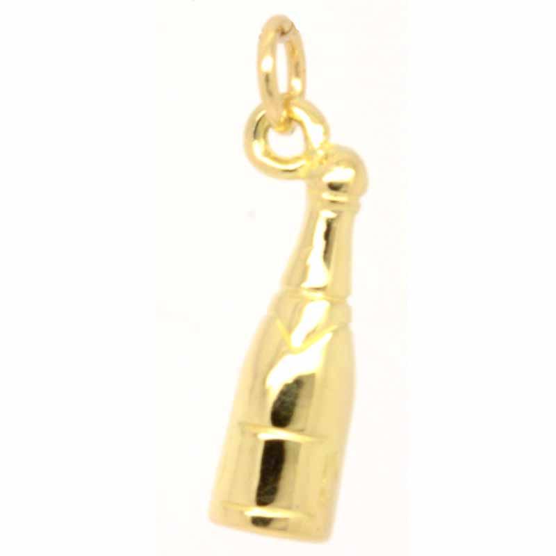 Gold Charm - Gold Champagne Bottle Charm