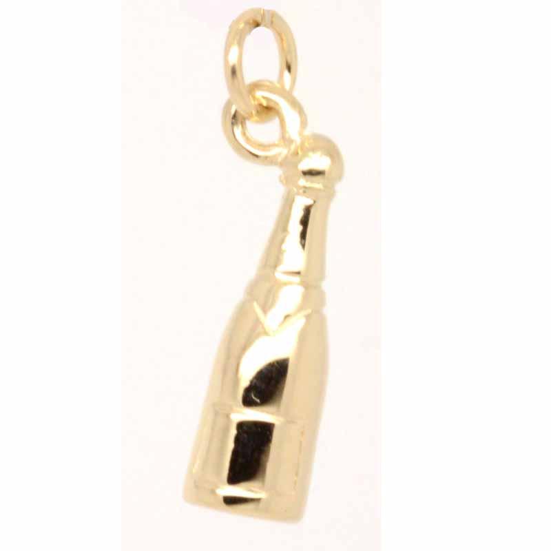 Gold Charm - Gold Champagne Bottle Charm