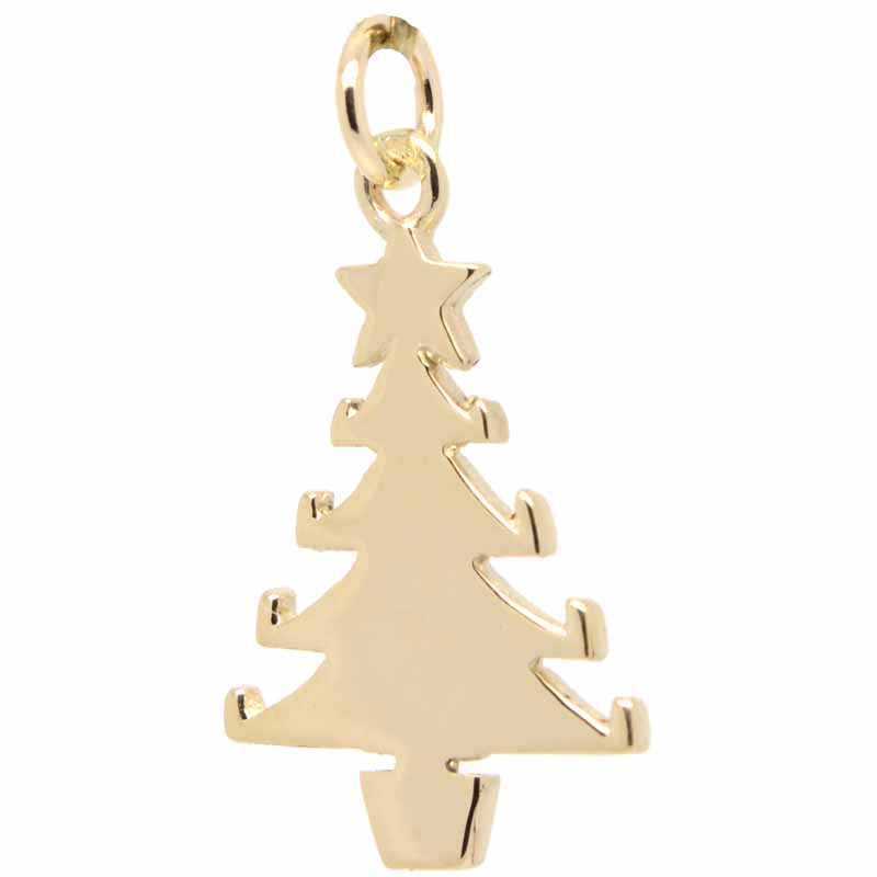 Gold Christmas Tree Charm - Perfectcharm - 1