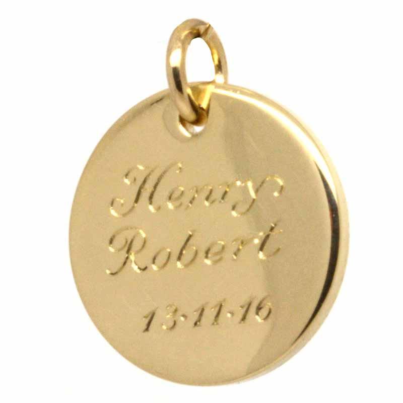Gold Charm - Gold Disc Tag Charm